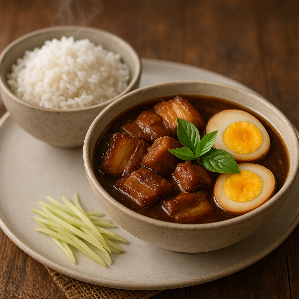 Stewed Pork and Egg in Brown Sauce