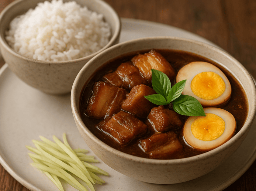 Stewed Pork and Egg in Brown Sauce